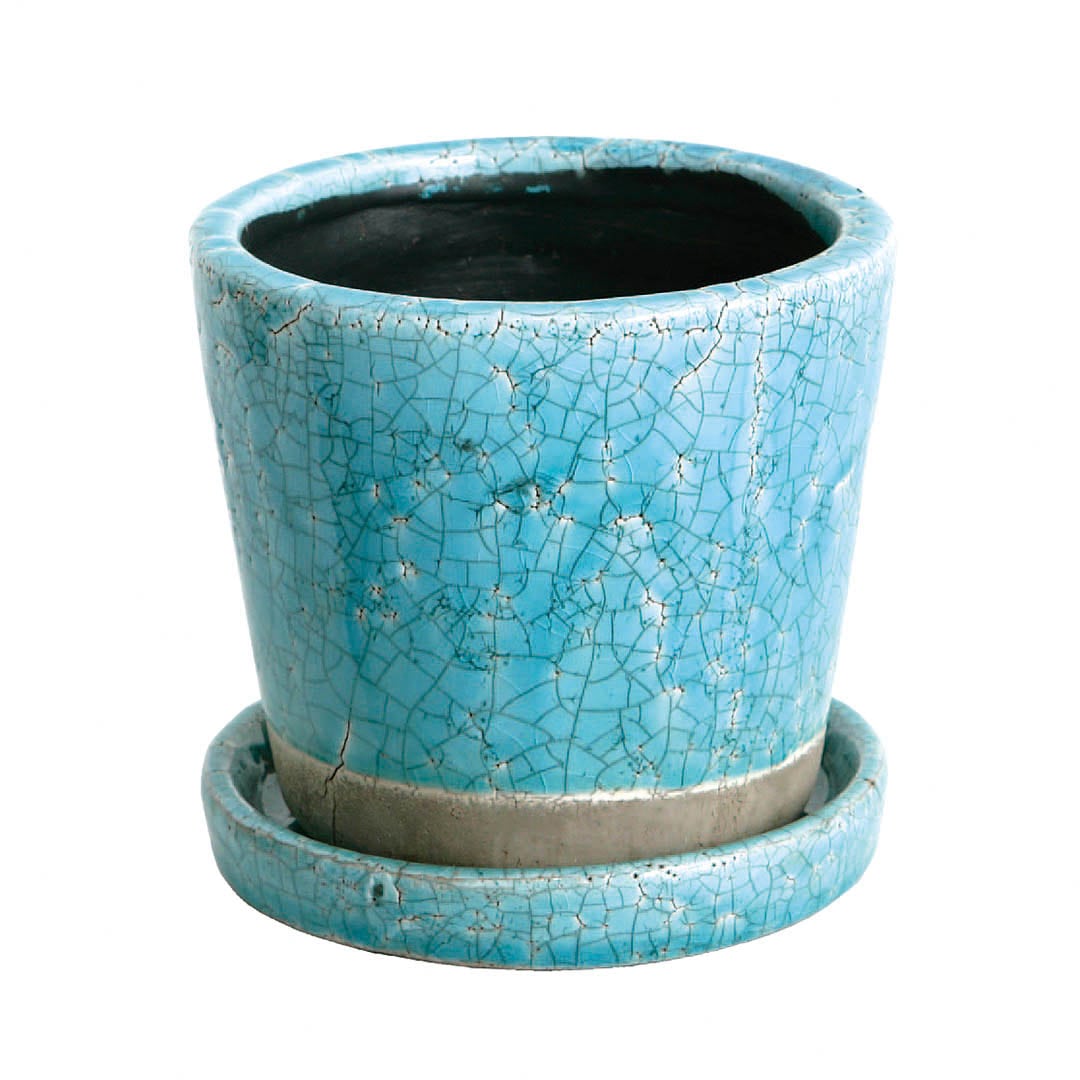 COLOR GLAZED POT TURQUOISE