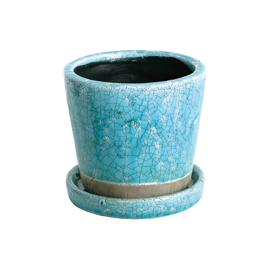 COLOR GLAZED POT  TURQUOISE