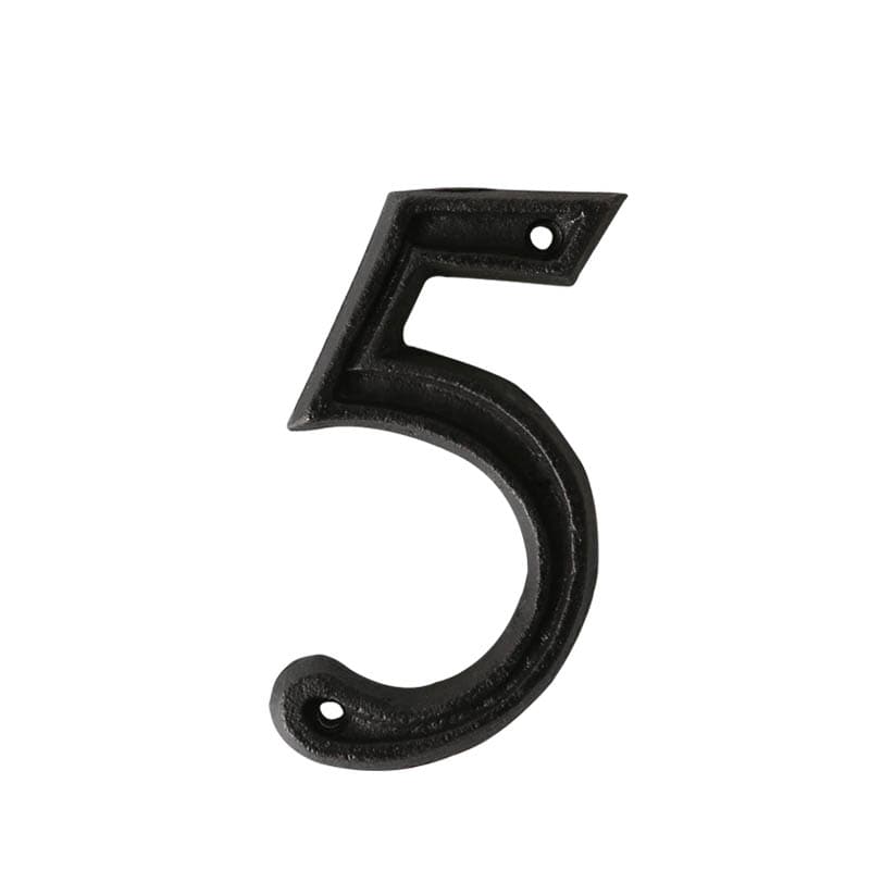 "METAL LETTER ""5"" MATT BLACK"