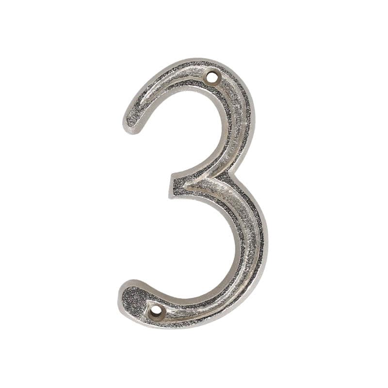 "METAL NUMBER 105 SILVER ""3"""