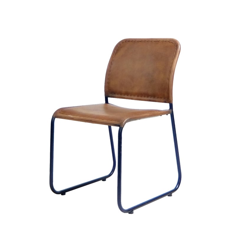 LEATHER IRON CHAIR