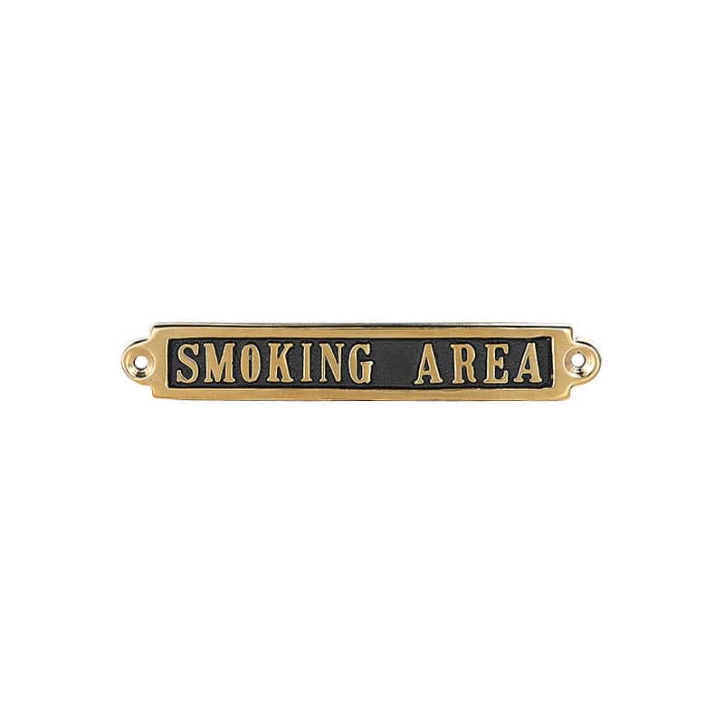 BRASS SIGN  SMOKING AREA