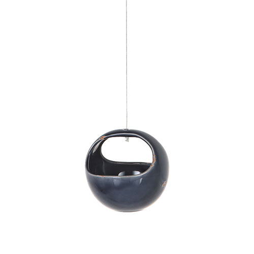HANGING BASKET VASE SLATE GRAY
