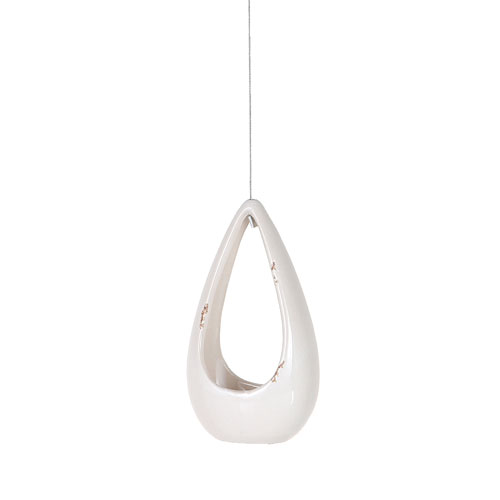 WIRE HANGING VASE S  WHITE