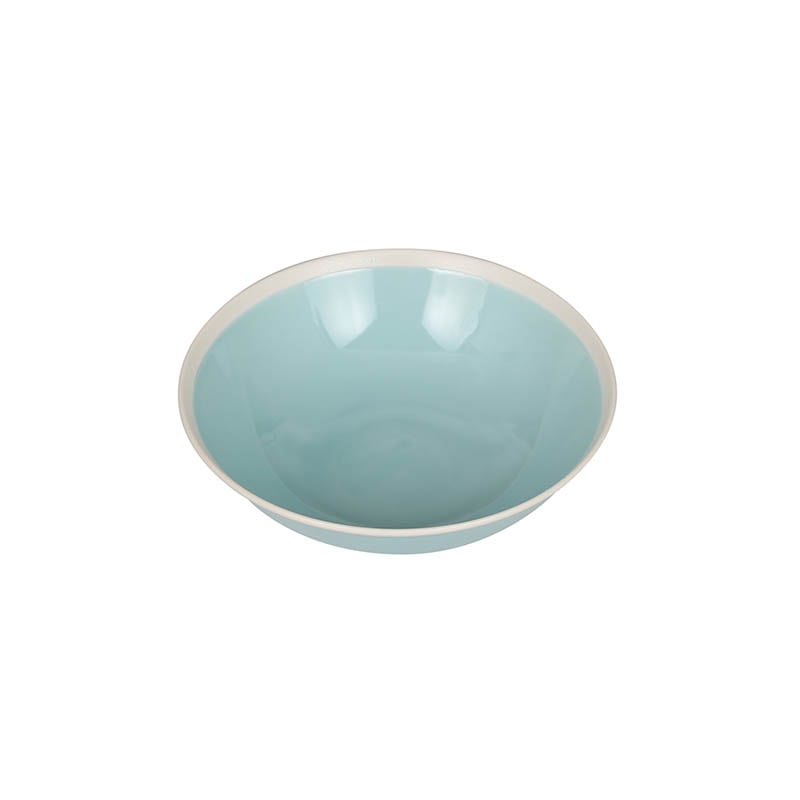 BOWL WITH WHITE RIM TURQUOISE