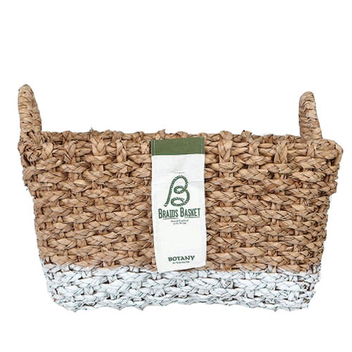 RECT BRAIDS BASKET WHT-L