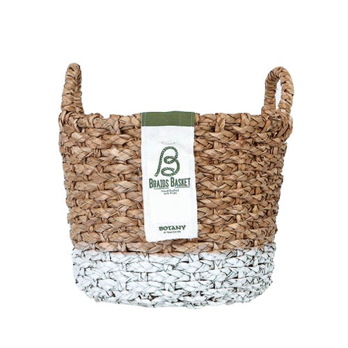 ROUND BRAIDS BASKET WHT-M