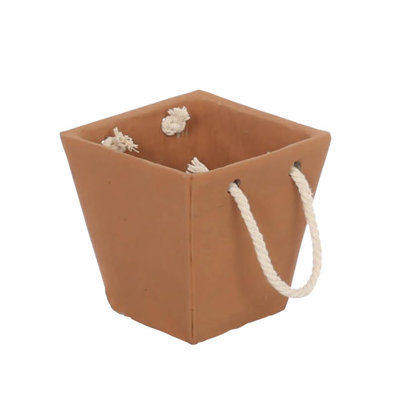 CEMENT BAG POT ALMOND SHELL L