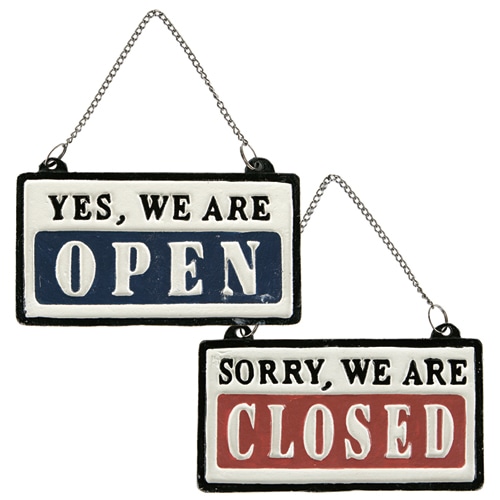 REVERSIBLE SIGN "OPEN-CLOSED"