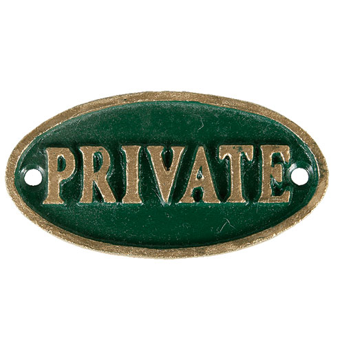 OVAL SIGN GN "PRIVATE"