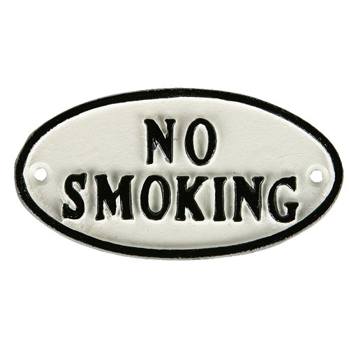 OVAL SIGN WT "NO SMOKING"
