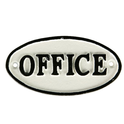 OVAL SIGN WHITE "OFFICE"