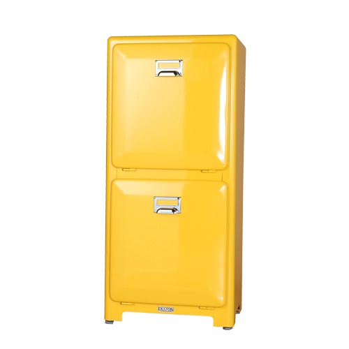 TRASH CAN DOUBLE DECKER YELLOW