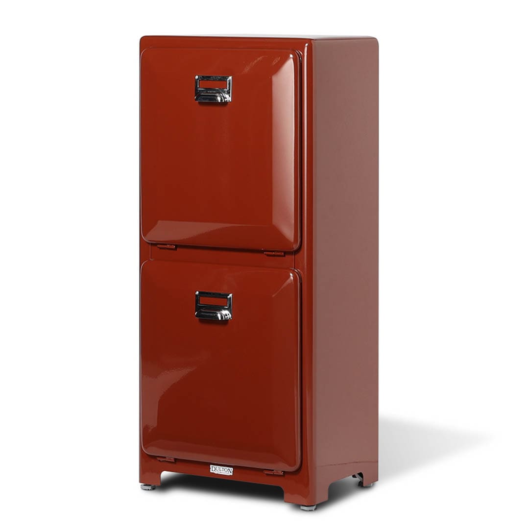 TRASH CAN DOUBLE DECKER BRICK BROWN