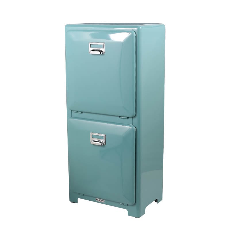 TRASH CAN DOUBLE DECKER GRAY GREEN