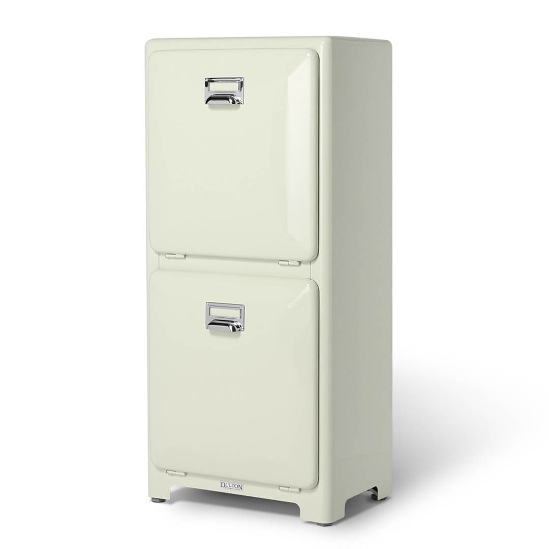 TRASH CAN DOUBLE DECKER IVORY
