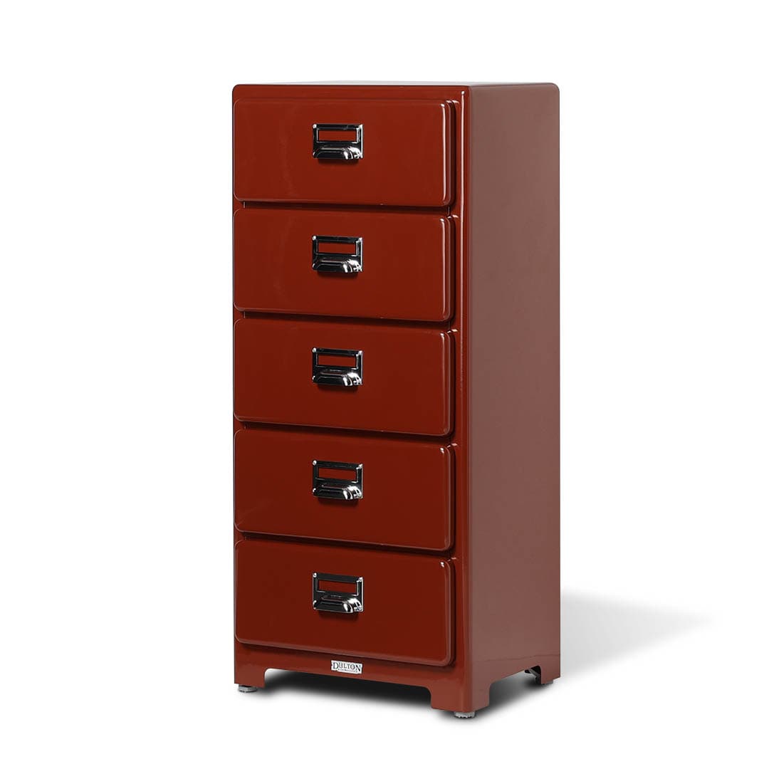5 DRAWERS CHEST BRICK BROWN