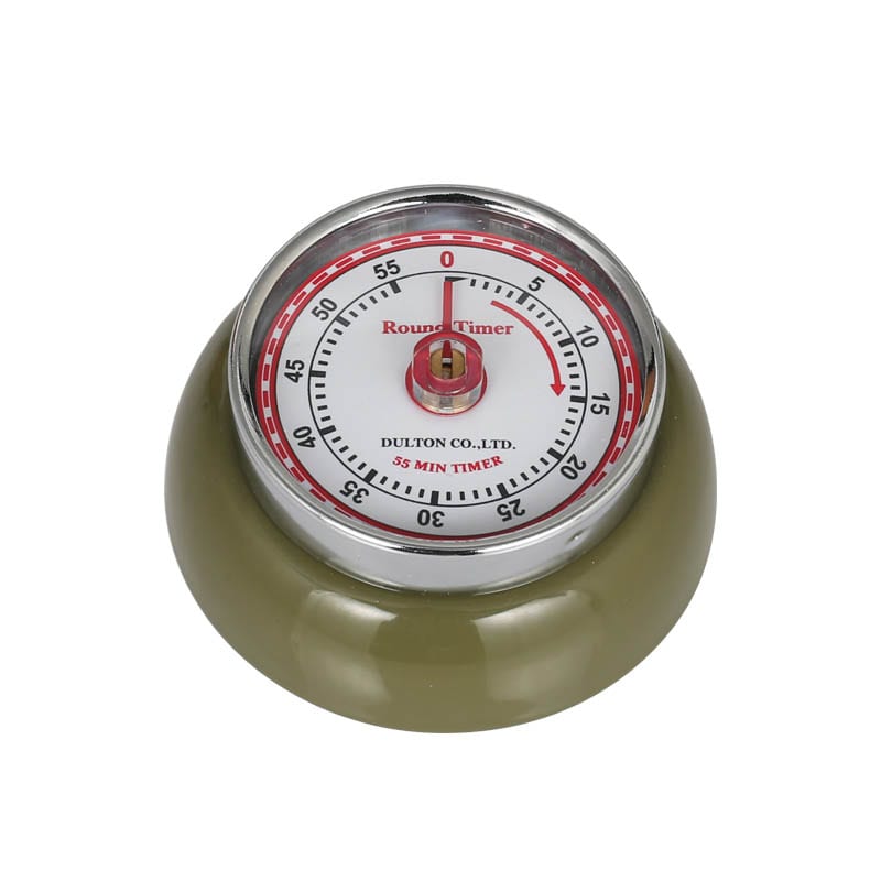KITCHEN TIMER W/MAGNET  OLIVE DRAB