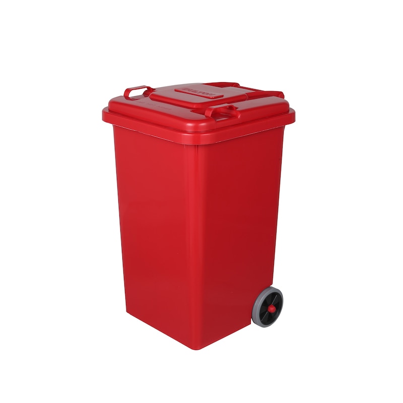 PLASTIC TRASH CAN 65L RED