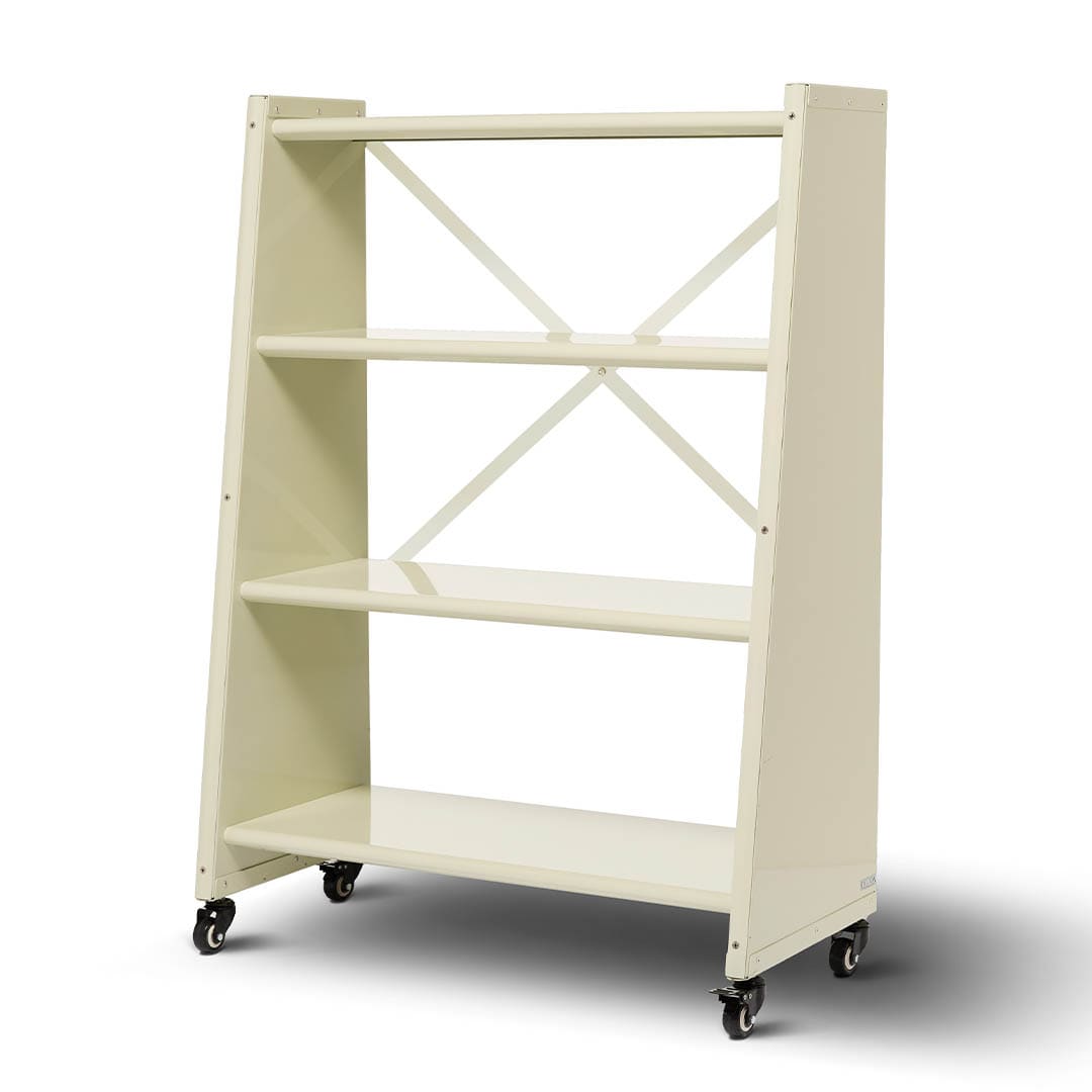 4 TIER TAPERED METAL SHELF IVORY