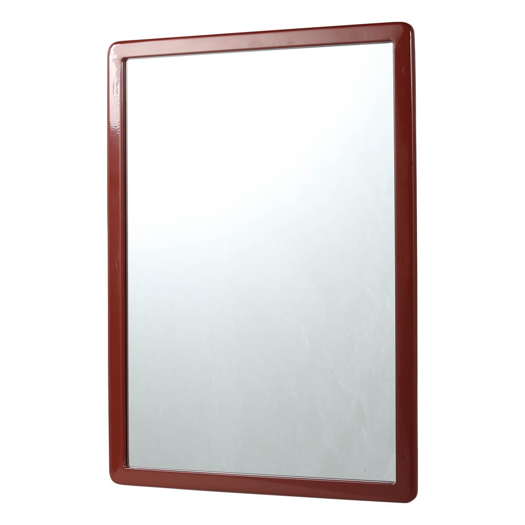 WALL MIRROR L BRICK BROWN