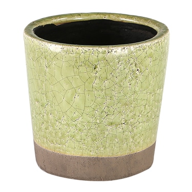 COLOR GLAZED POT LIME GREEN