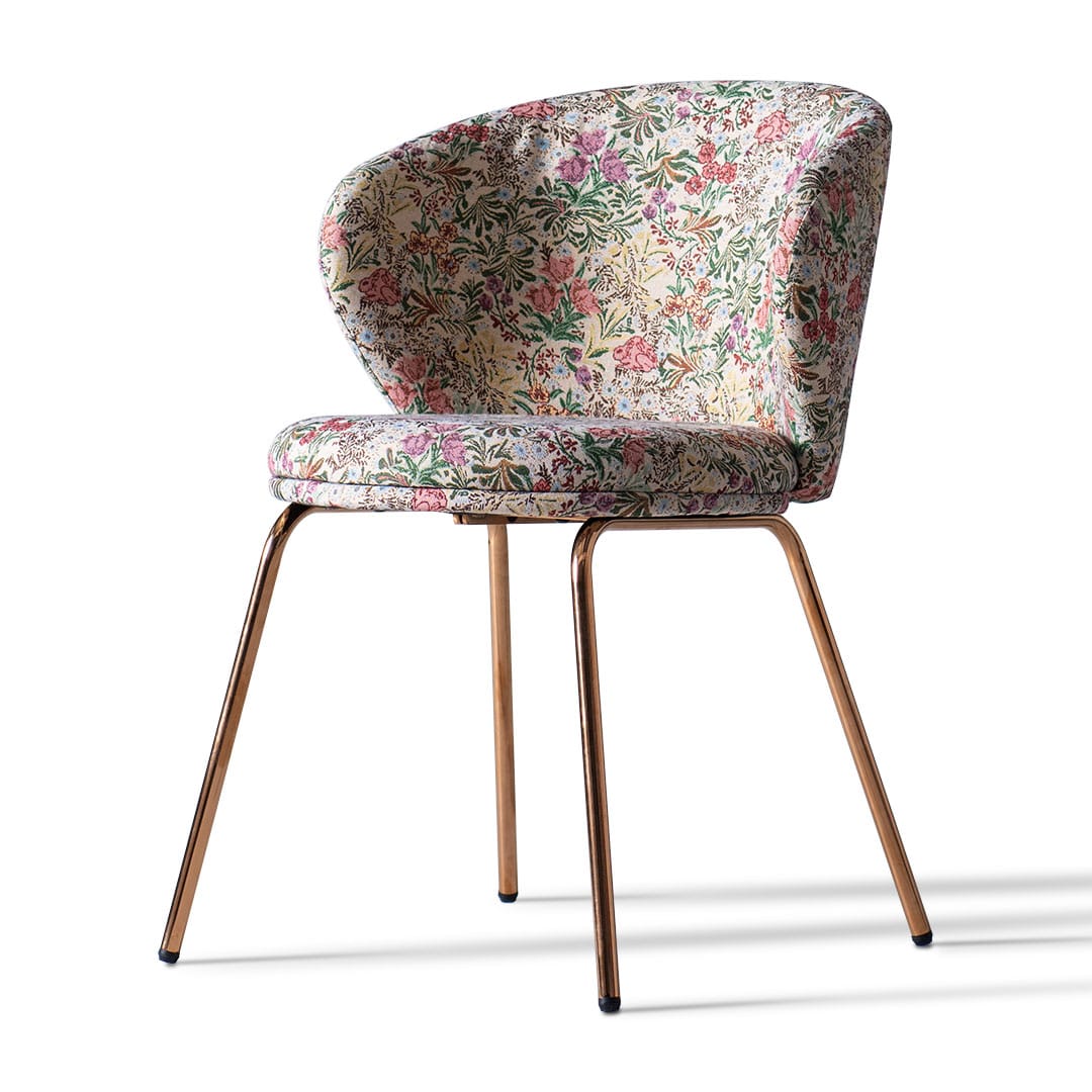 DINING CHAIR FLOWER PATTERN PINK