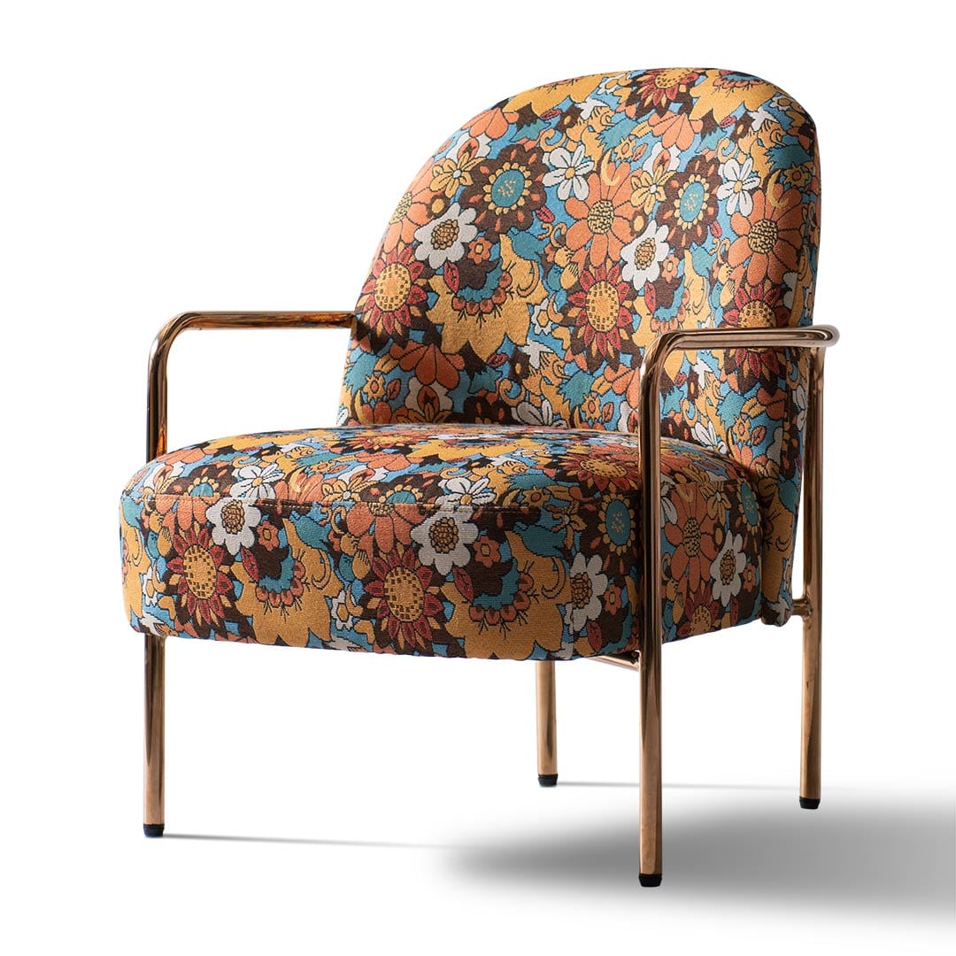 PERSONAL CHAIR FLOWER PATTERN ORANGE