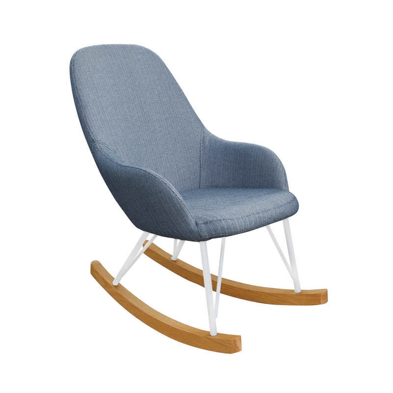 ROCKING CHAIR S ''HERRINGBONE BLUE/WHITE''