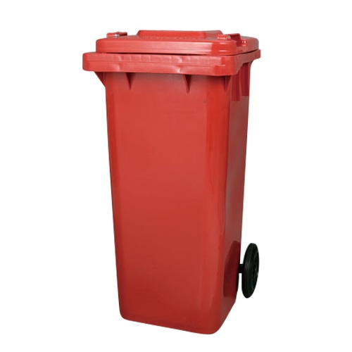 PLASTIC TRASH CAN 120L RED