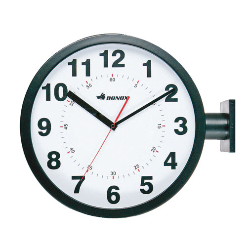 DOUBLE FACES WALL CLOCK BLACK