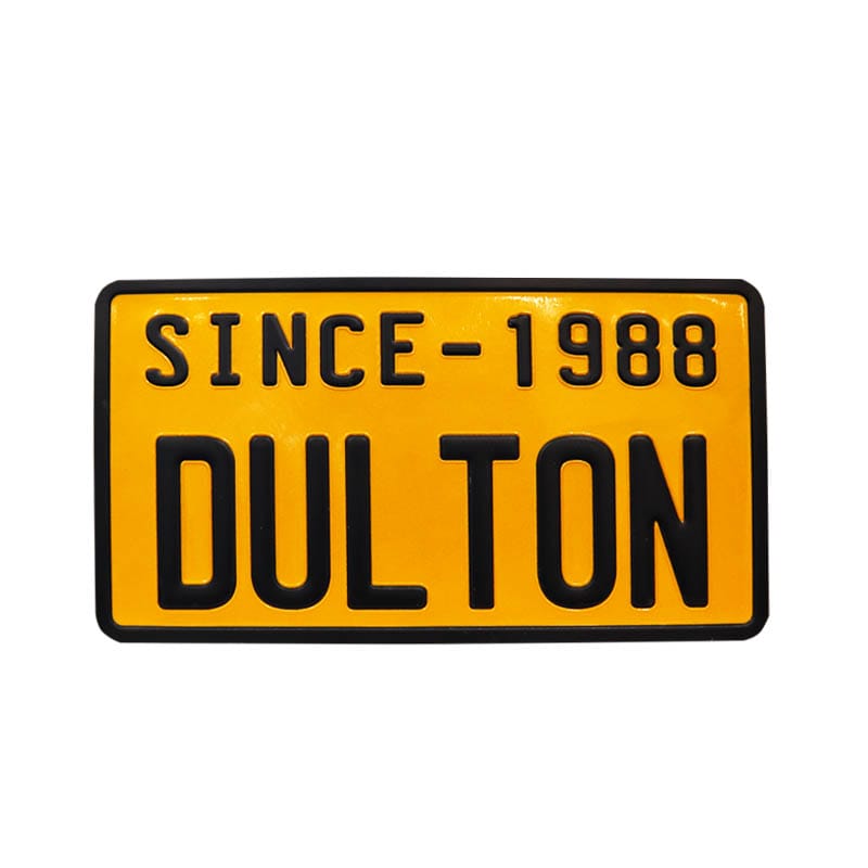 EMBOSS HOUSE PLATE DOUBLE YELLOW/BLACK