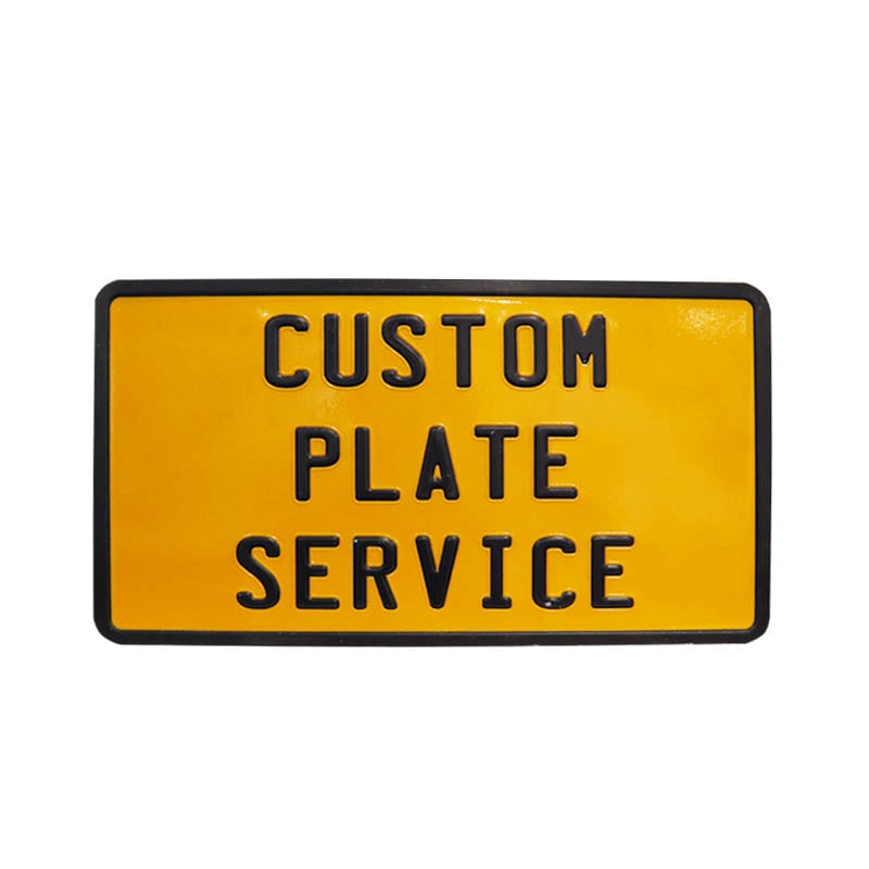 EMBOSS HOUSE PLATE TRIPLE YELLOW/BLACK