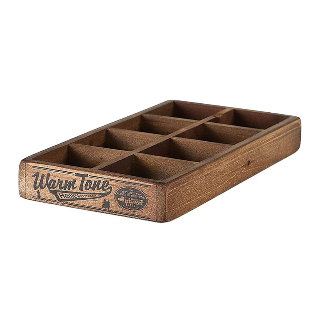 8 PARTITION WOODEN BOX