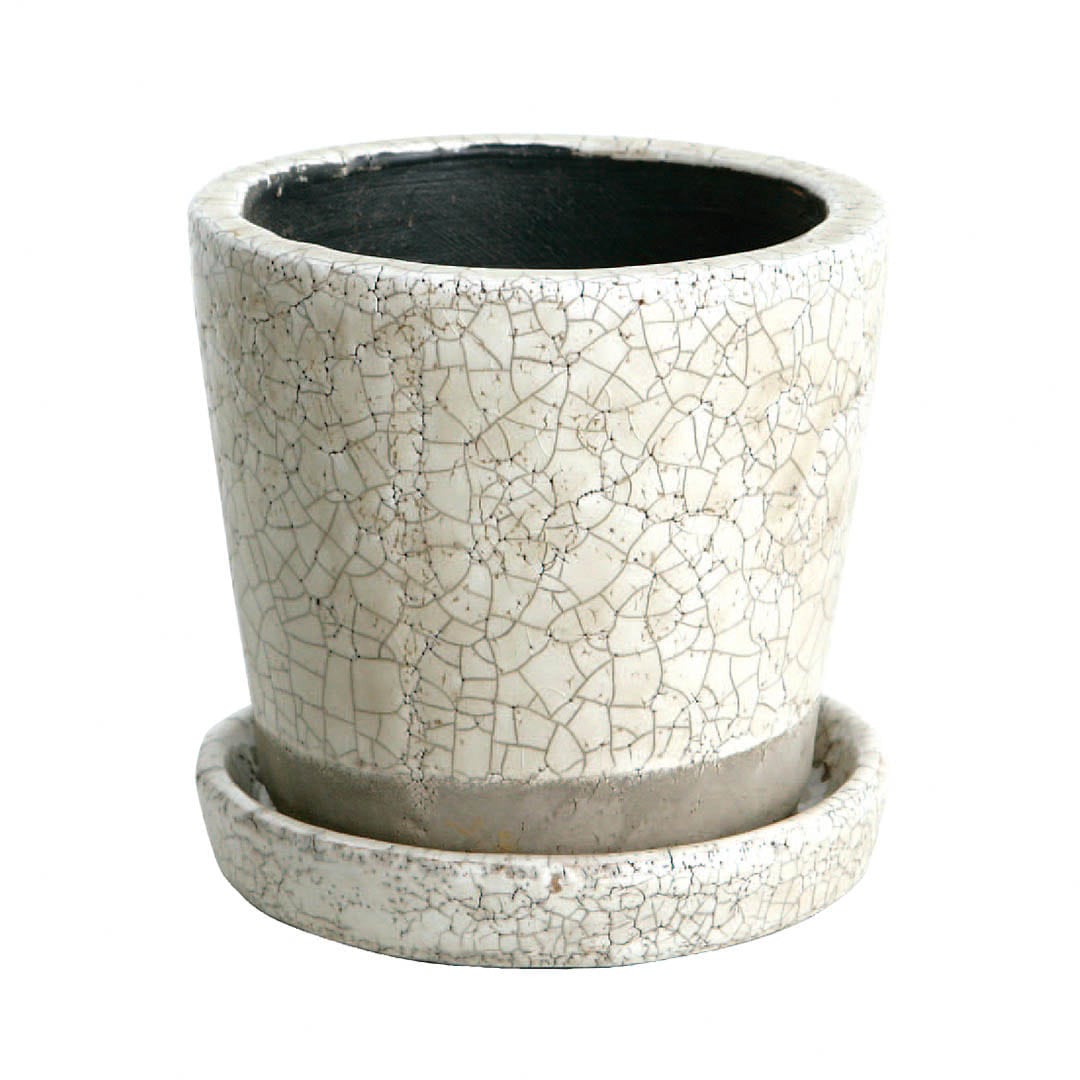 COLOR GLAZED POT IVORY