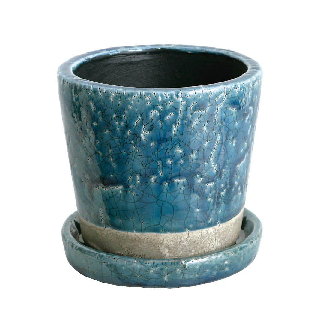 COLOR GLAZED POT MIDNIGHT BLUE