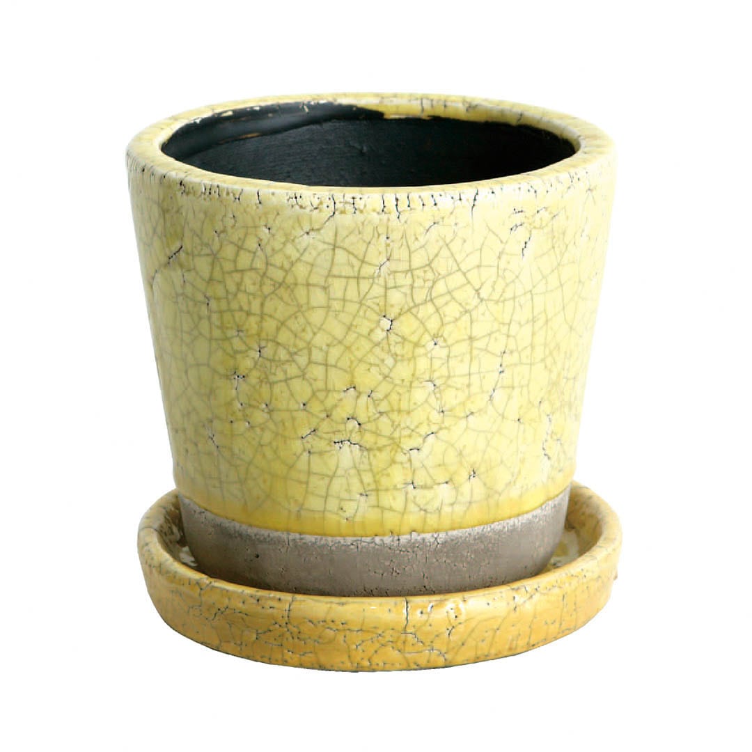 COLOR GLAZED POT YELLOW