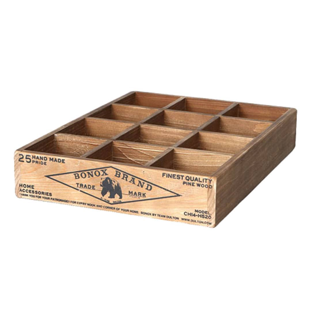 12 PARTITION WOODEN BOX H65