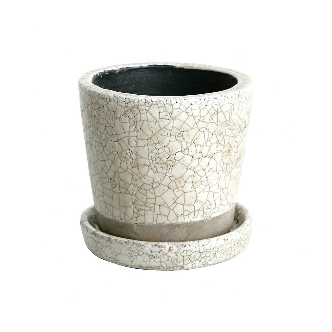 COLOR GLAZED POT IVORY