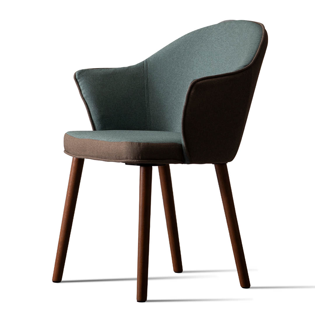 BICOLOR DINING CHAIR LIGHT BLUE/BROWN