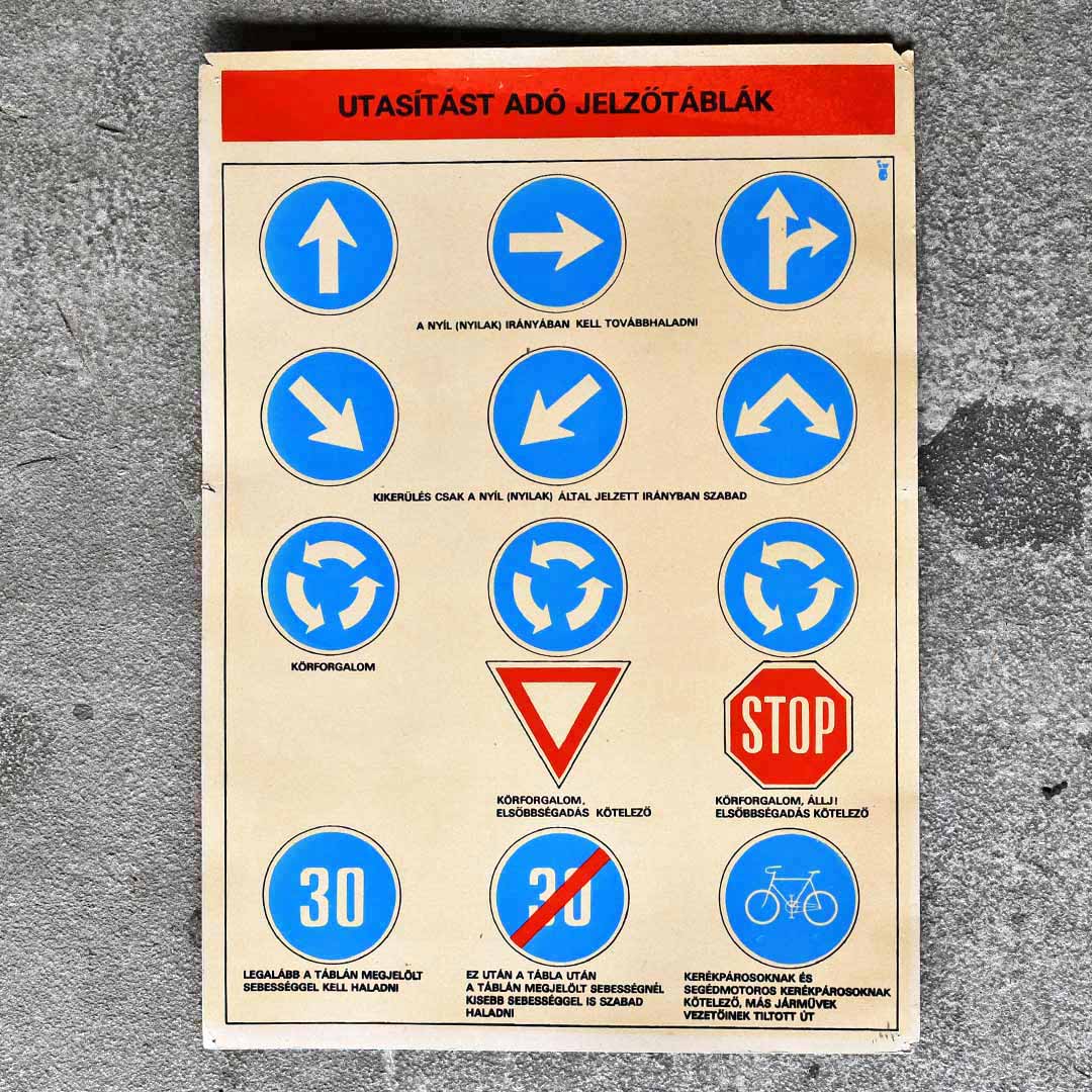 VINTAGE TRAFFIC SIGN CHART