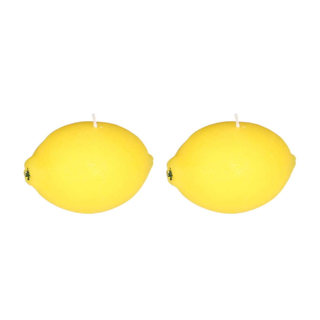 CANDLE LEMON SET OF 2