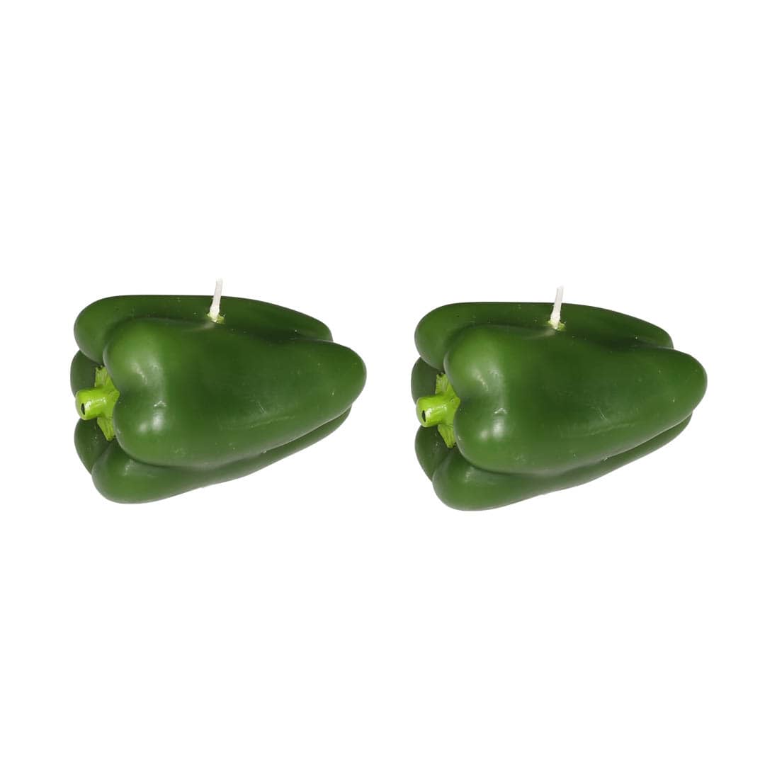 CANDLE GREEN PEPPER SET OF 2