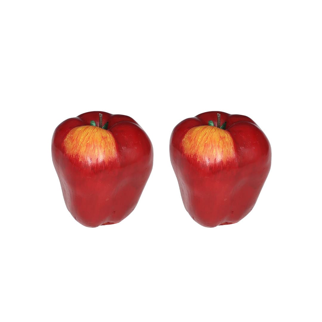 CANDLE RED APPLE SET OF 2
