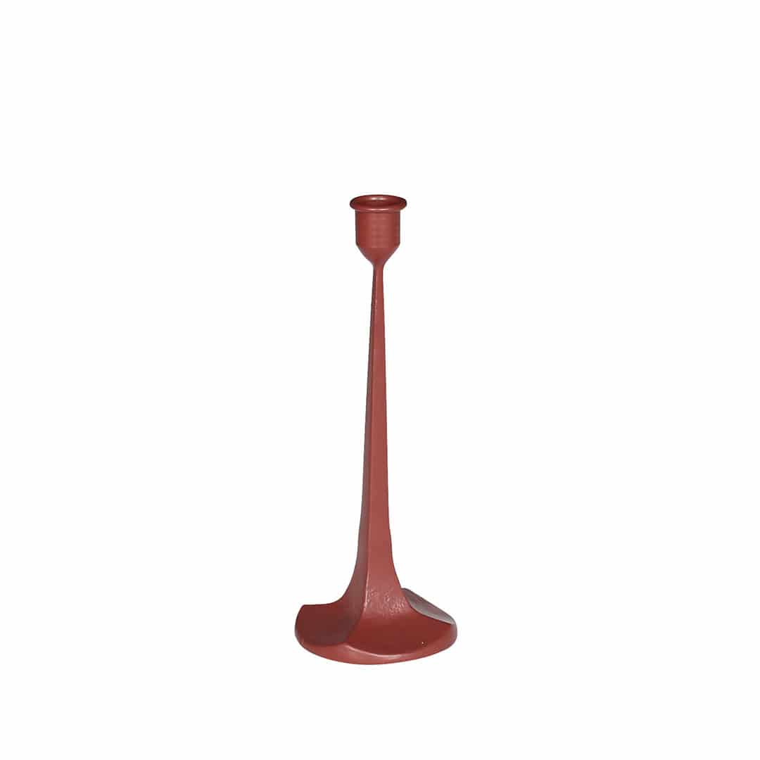 IRON CANDLE HOLDER DIAMOND RED S