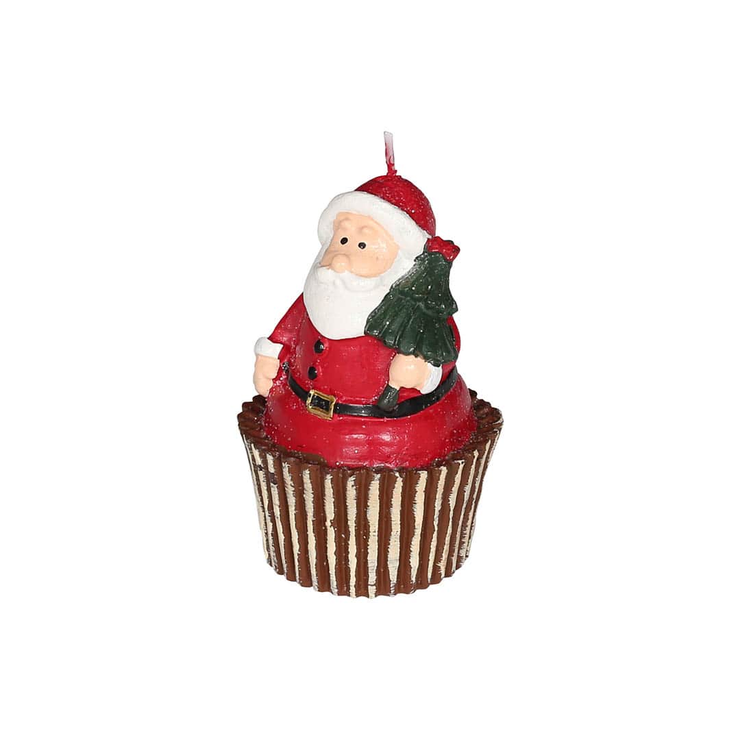CRAFT CANDLE SANTA CUPCAKE