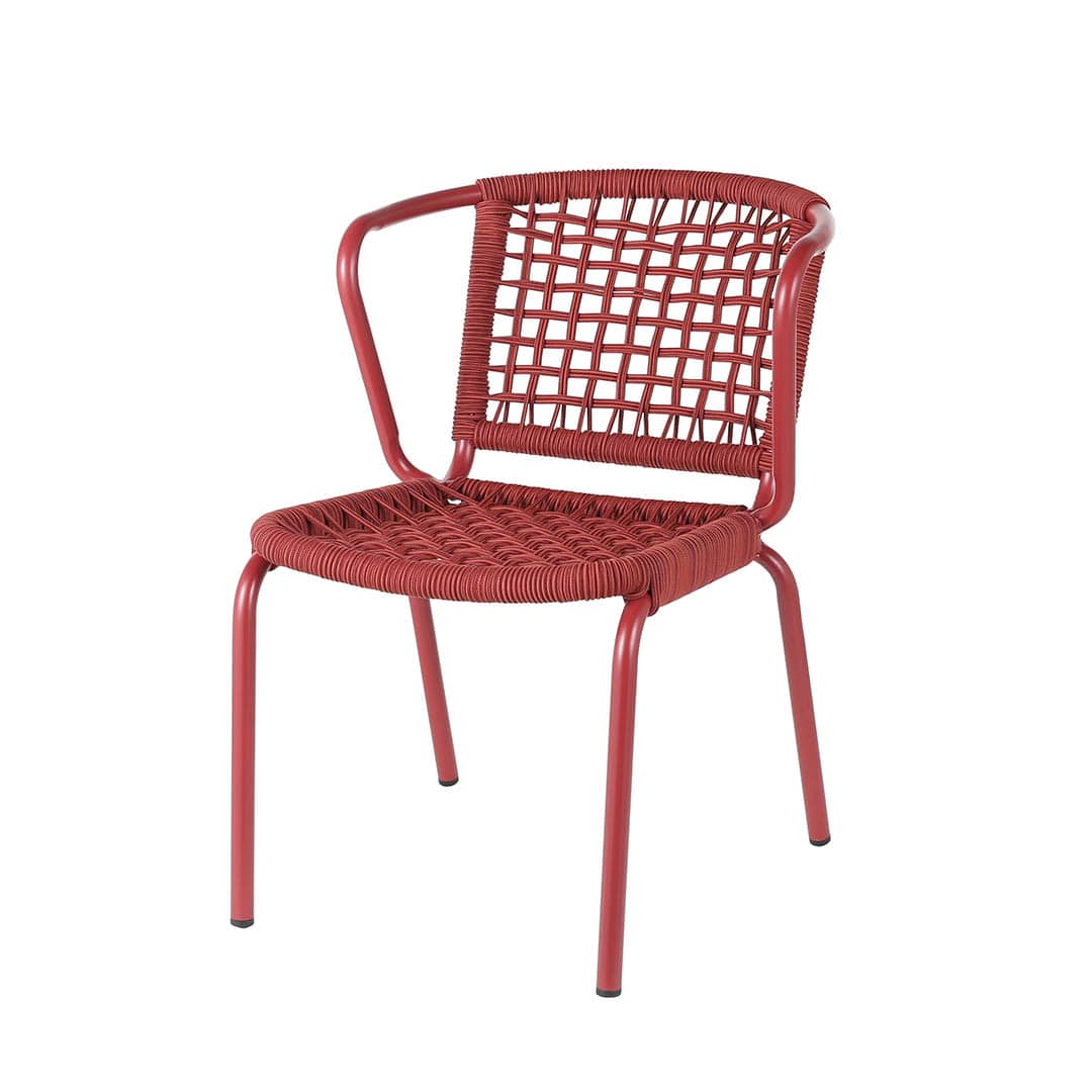 ALUMINUM ROPE CHAIR LADARN RED