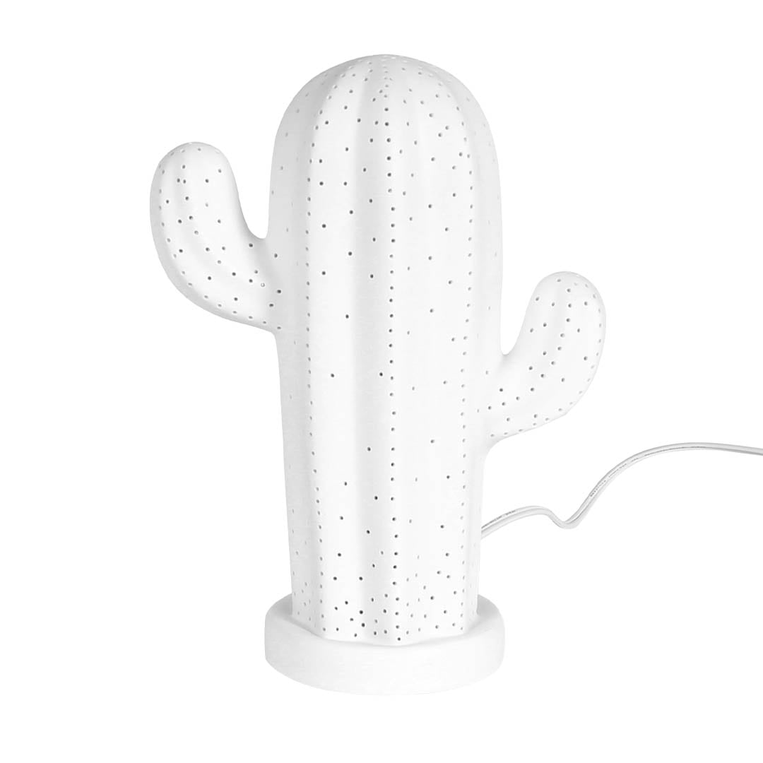 PORCELAIN CACTUS LIGHT MAT WHITE