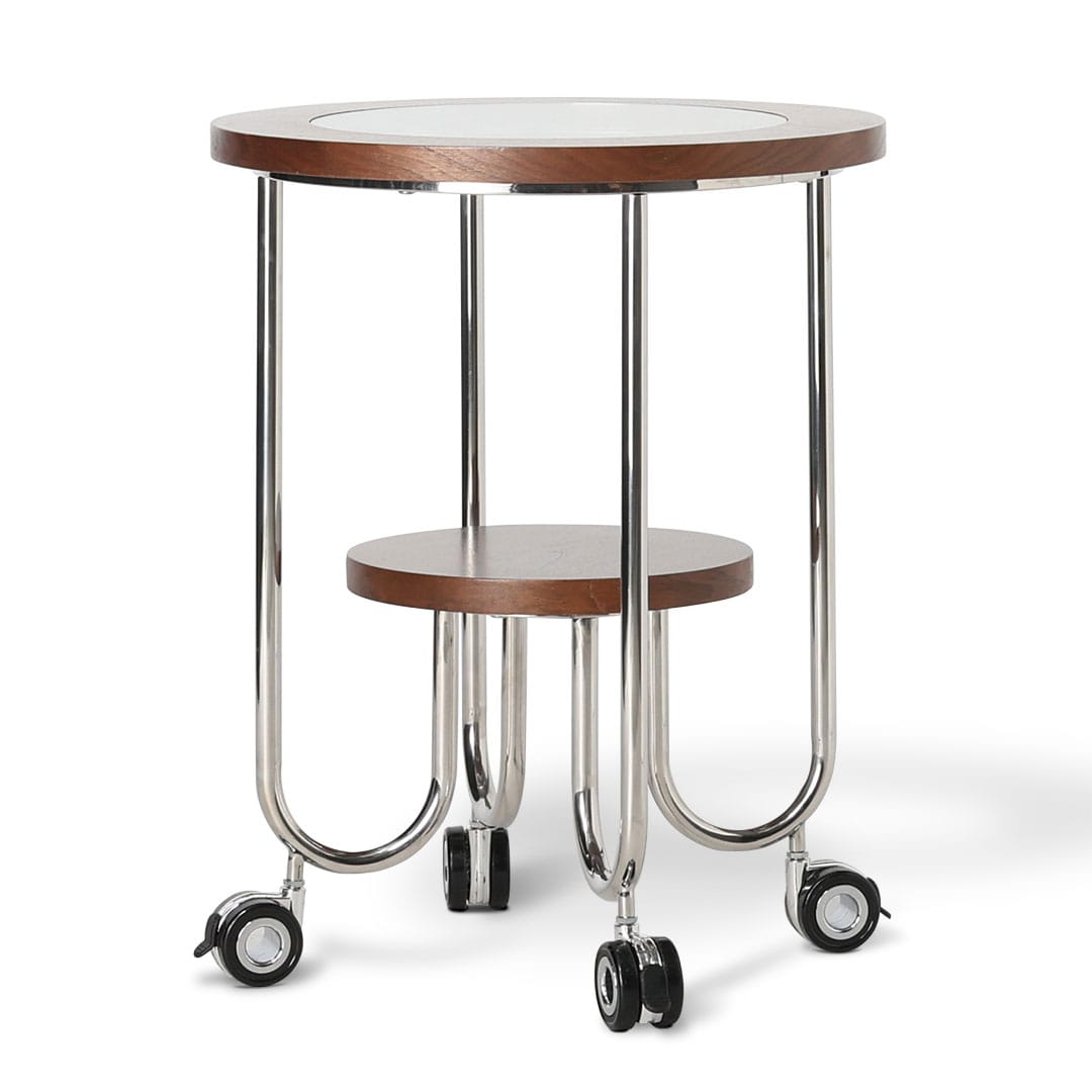 SIDE TABLE WITH CASTER WALNUT
