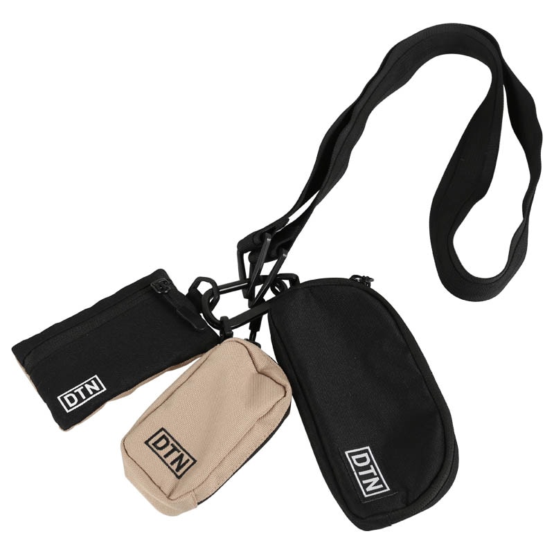 DTN THREE POUCH SHOULDER BLACK×BEIGE